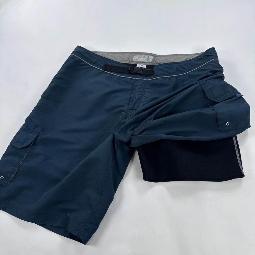 Level Six Mens 40 Lined Boardshorts Neoprene Liner Whitewater Kayak Shorts Navy